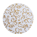 50 - Pack Table Placemats Embossed Foil Flower Design Metallic Gold Round - Sheer Organza Disposable Mats 13" - Bell Racket Store