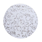 50 - Pack Table Placemats Embossed Foil Flower Design Metallic Silver Round - Sheer Organza Disposable Mats 13" - Bell Racket Store