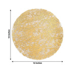 50 - Pack Table Placemats Foil Design Metallic Gold Round - Mesh Disposable Shiny Dining Mats 13" - Bell Racket Store