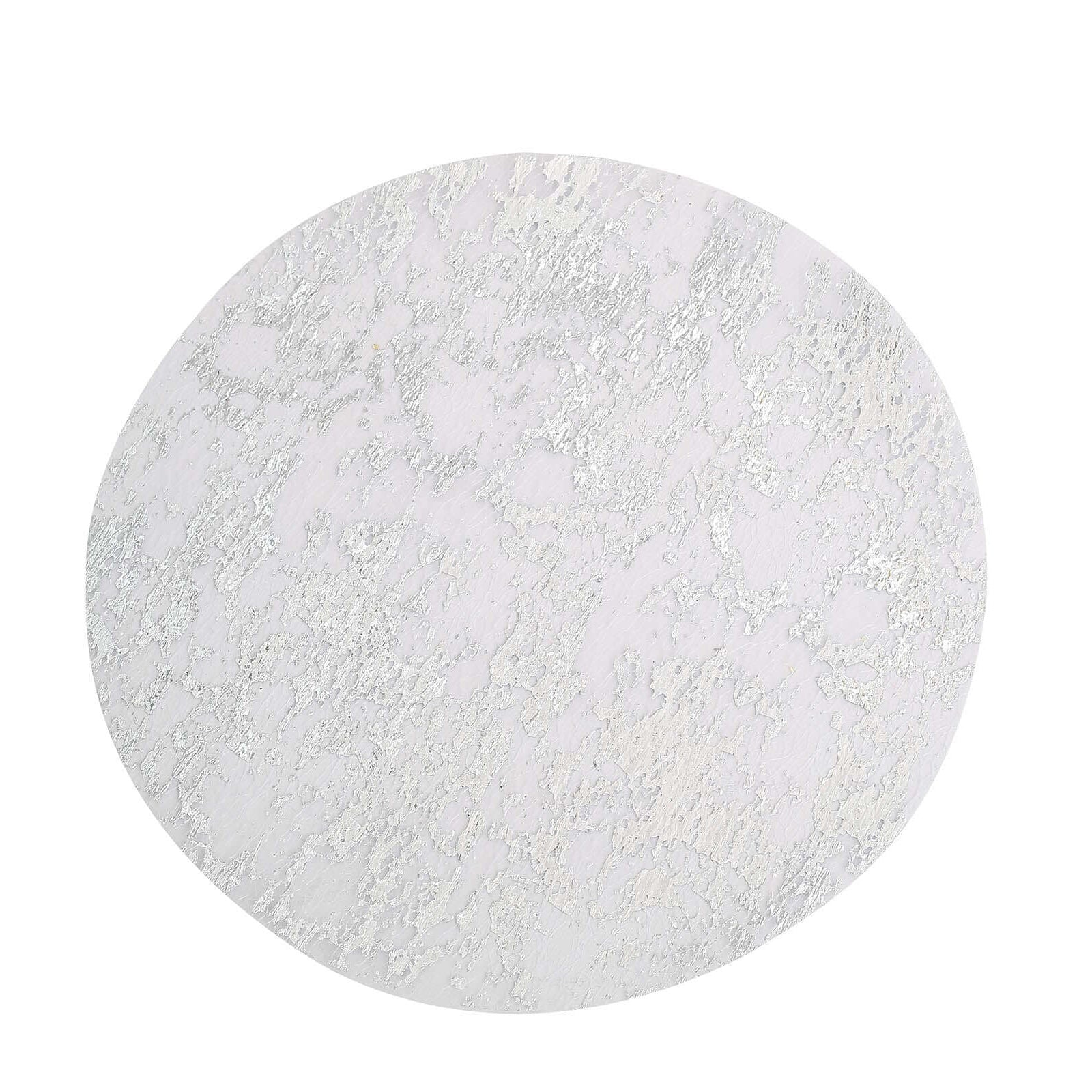 50 - Pack Table Placemats Foil Design Metallic Silver Round - Mesh Disposable Shiny Dining Mats 13" - Bell Racket Store