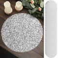 50 - Pack Table Placemats Sequin Design Metallic Silver Round - Mesh Disposable Dust - Free Dining Mats 13" - Bell Racket Store