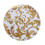 50 - Pack Table Placemats Swirl Foil Floral Design Metallic Gold Round - Sheer Organza Disposable Mats 13" - Bell Racket Store
