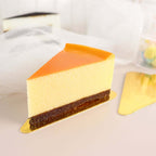 50 - Pack Triangle Cake Boards in Gold Cardboard - Grease Proof Mini Paper Trays for Pastries Cupcakes & Dessert Slices 2.8"x 4.5" - Bell Racket Store