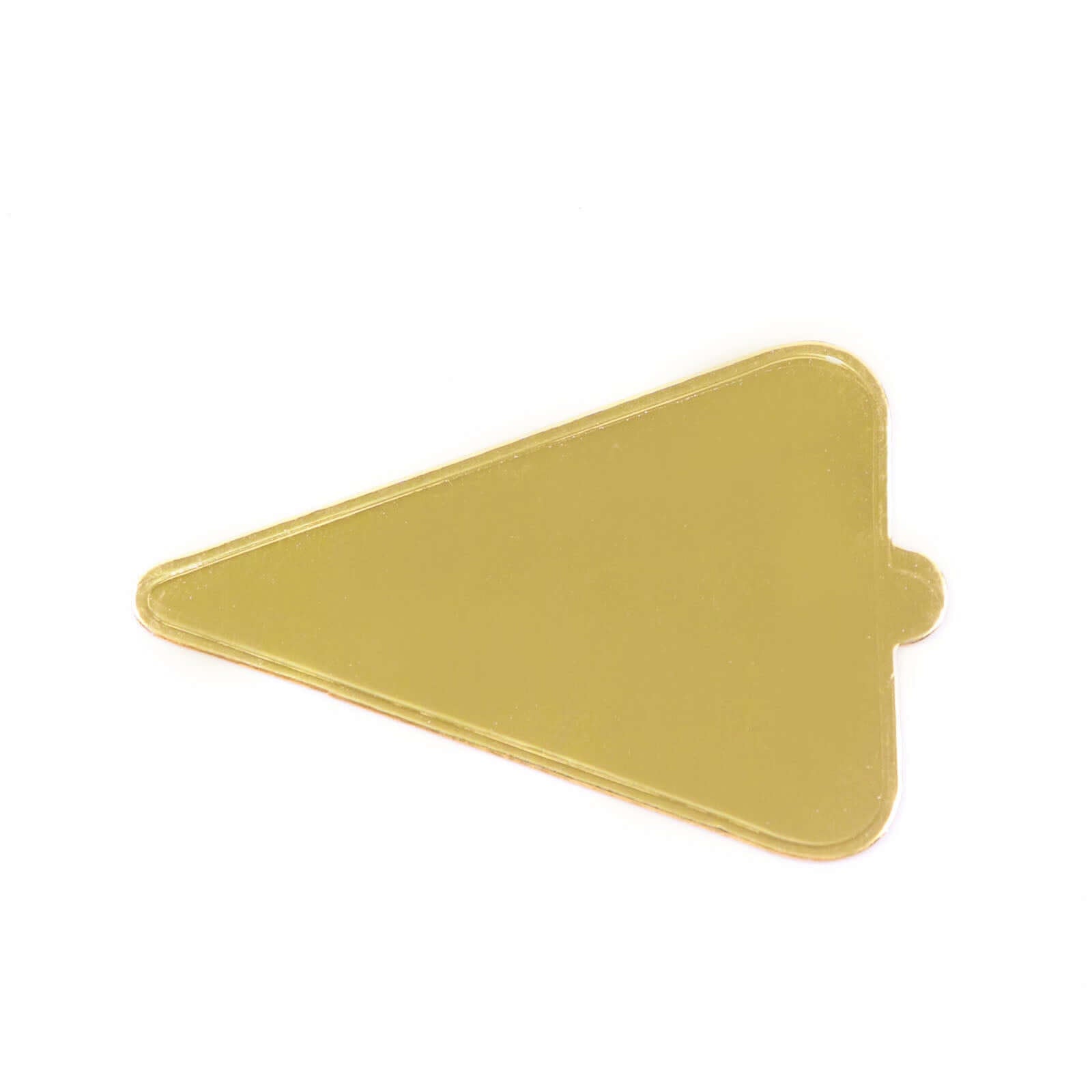 50 - Pack Triangle Cake Boards in Gold Cardboard - Grease Proof Mini Paper Trays for Pastries Cupcakes & Dessert Slices 2.8"x 4.5" - Bell Racket Store