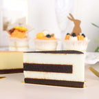 50 - Pack Triangle Cake Boards in Gold Cardboard - Grease Proof Mini Paper Trays for Pastries Cupcakes & Dessert Slices 2.8"x 4.5" - Bell Racket Store