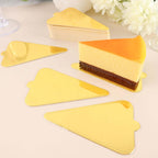 50 - Pack Triangle Cake Boards in Gold Cardboard - Grease Proof Mini Paper Trays for Pastries Cupcakes & Dessert Slices 2.8"x 4.5" - Bell Racket Store