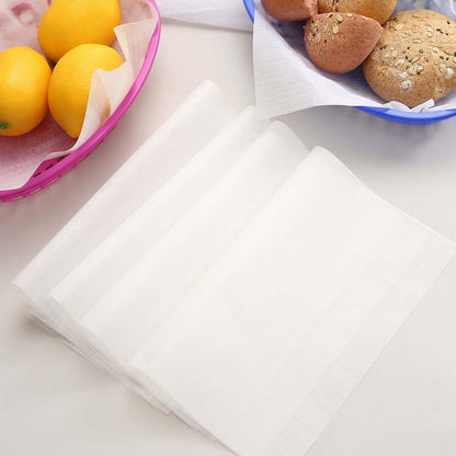 50 - Pack Wax Paper Basket Liners Rectangle Design White - Great for Food Presentation and Wrapping 9"x10" 35GSM - Bell Racket Store