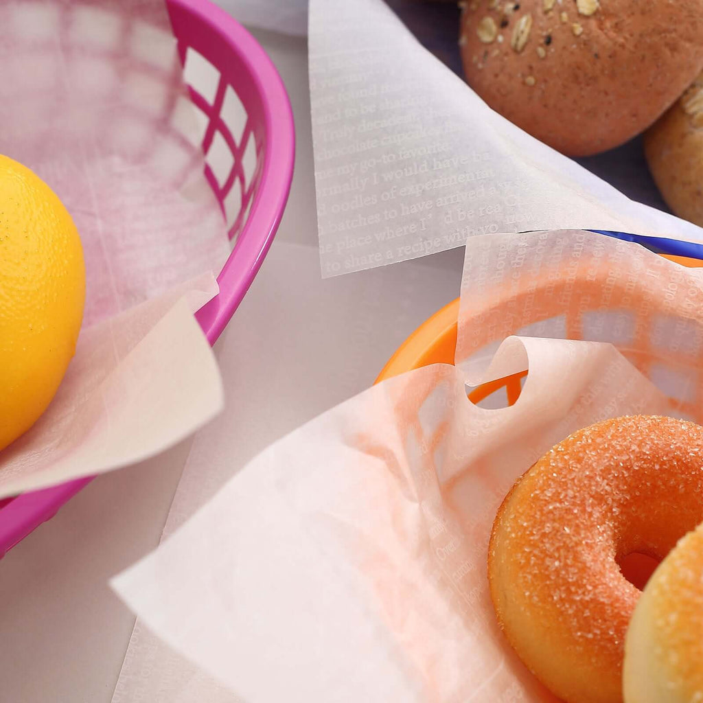 50 - Pack Wax Paper Basket Liners Rectangle Design White - Great for Food Presentation and Wrapping 9"x10" 35GSM - Bell Racket Store