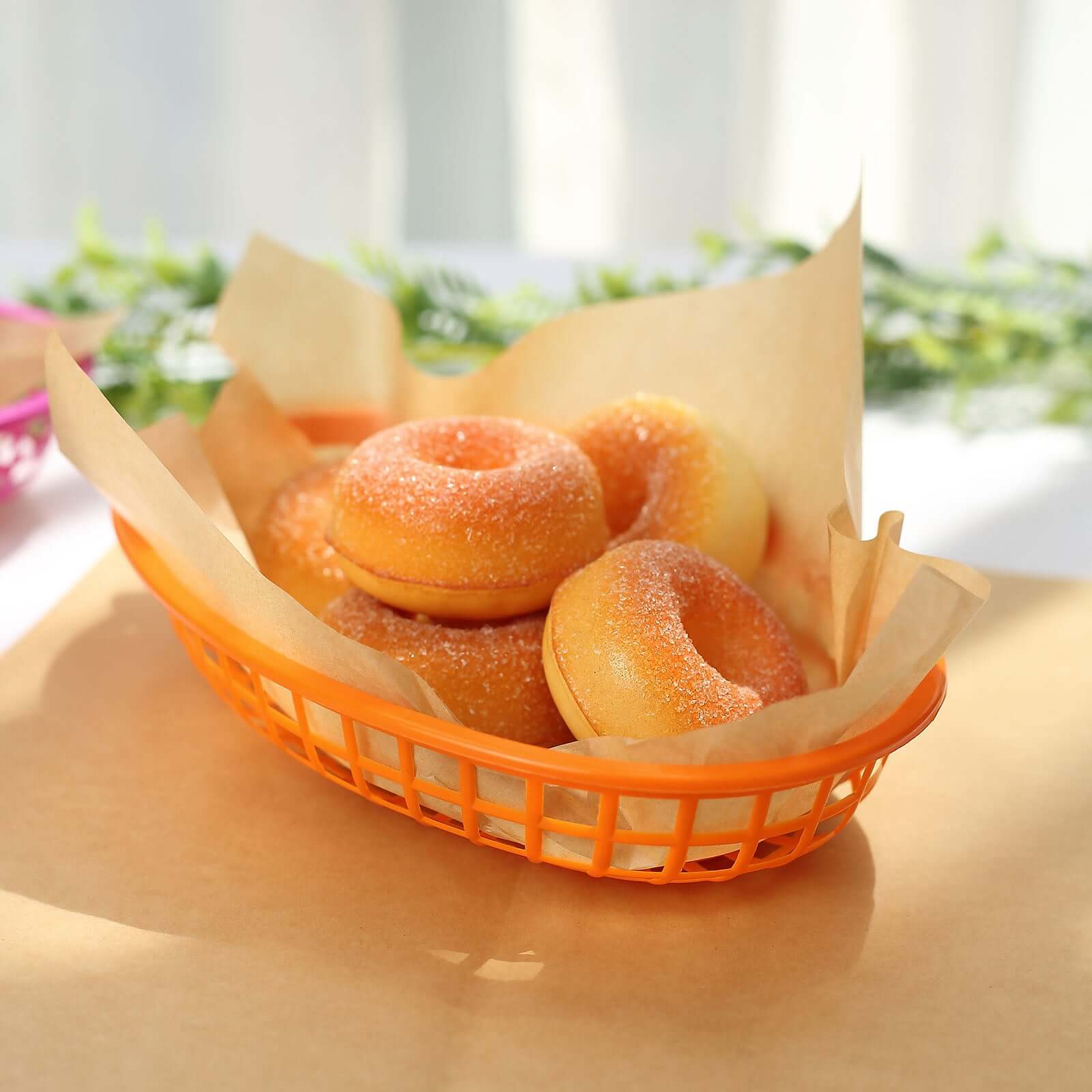 50 - Pack Wax Paper Basket Liners Square Design Natural Brown - Perfect for Sandwiches and Food Wrapping 12" 40GSM - Bell Racket Store