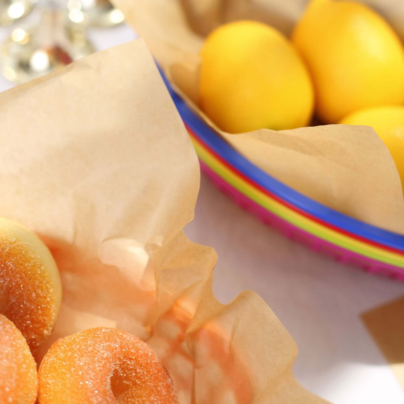 50 - Pack Wax Paper Basket Liners Square Design Natural Brown - Perfect for Sandwiches and Food Wrapping 12" 40GSM - Bell Racket Store