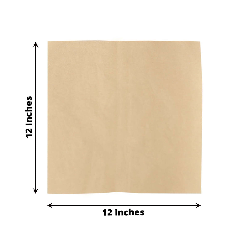 50 - Pack Wax Paper Basket Liners Square Design Natural Brown - Perfect for Sandwiches and Food Wrapping 12" 40GSM - Bell Racket Store