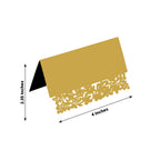 50 - Pack Wedding Place Cards with Laser Cut Hollow Heart Design Gold - Printable Reservation Seating Tent Cards 210 GSM - Bell Racket Store