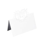 50 - Pack Wedding Place Cards with Laser Cut Hollow Heart Design White - Printable Reservation Seating Tent Cards 210 GSM - Bell Racket Store