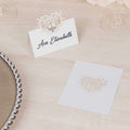 50 - Pack Wedding Place Cards with Laser Cut Hollow Heart Design White - Printable Reservation Seating Tent Cards 210 GSM - Bell Racket Store