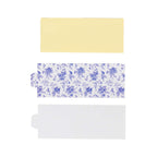 50 Pack White Blue Paper Napkin Holder Bands in French Toile Floral Pattern, Disposable Napkin Rings - 1.5" - Bell Racket Store