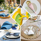 50 Pack White Green Paper Napkin Holder Bands with Eucalyptus Leaves, Disposable Napkin Rings - 1.5" - Bell Racket Store