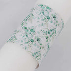 50 Pack White Green Paper Napkin Holder Bands with Eucalyptus Leaves, Disposable Napkin Rings - 1.5" - Bell Racket Store