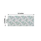 50 Pack White Green Paper Napkin Holder Bands with Eucalyptus Leaves, Disposable Napkin Rings - 1.5" - Bell Racket Store