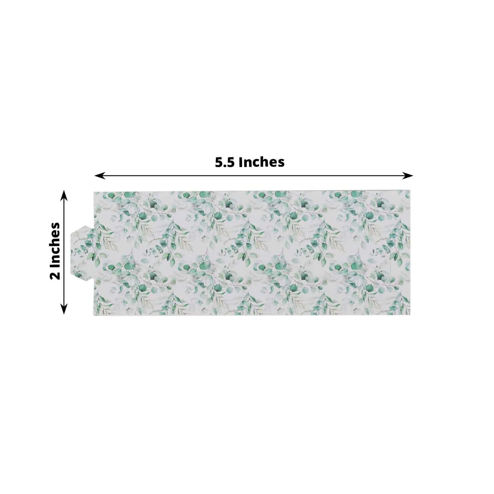 50 Pack White Green Paper Napkin Holder Bands with Eucalyptus Leaves, Disposable Napkin Rings - 1.5" - Bell Racket Store