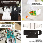 50 Pcs Set Wedding Dress and Tuxedo Shower Party Favor Candy Gift Boxes with Ribbon Ties - Bell Racket Store
