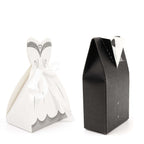50 Pcs Set Wedding Dress and Tuxedo Shower Party Favor Candy Gift Boxes with Ribbon Ties - Bell Racket Store