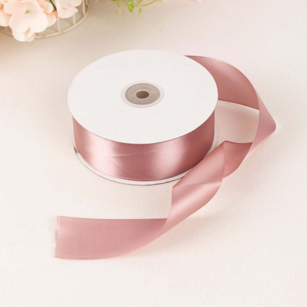 50 Yards 1.5" Dusty Rose Single Face Decorative Satin Ribbon - Bell Racket Store