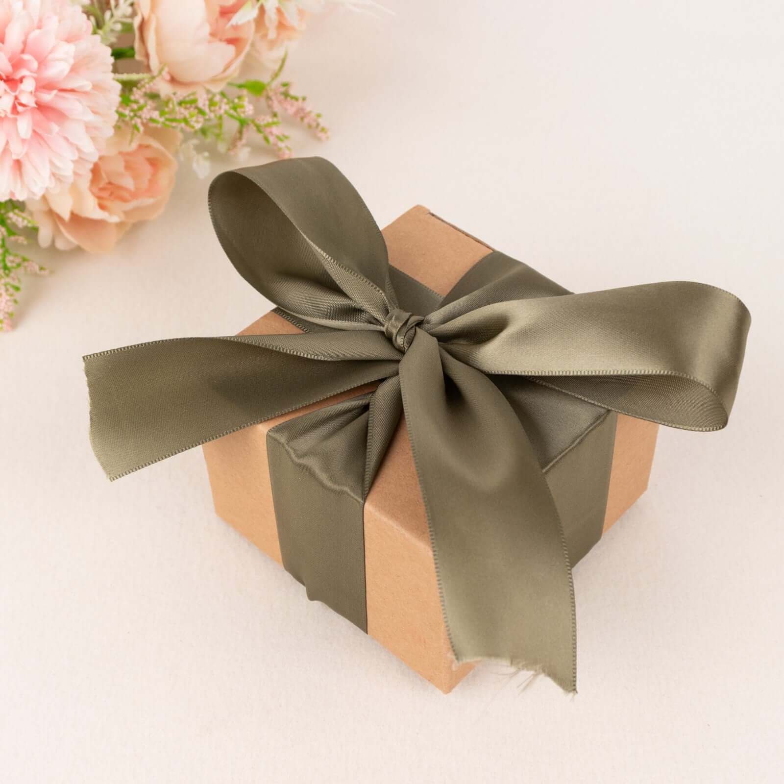 50 Yards 1.5" Dusty Sage Green Single Face Decorative Satin Ribbon - Bell Racket Store