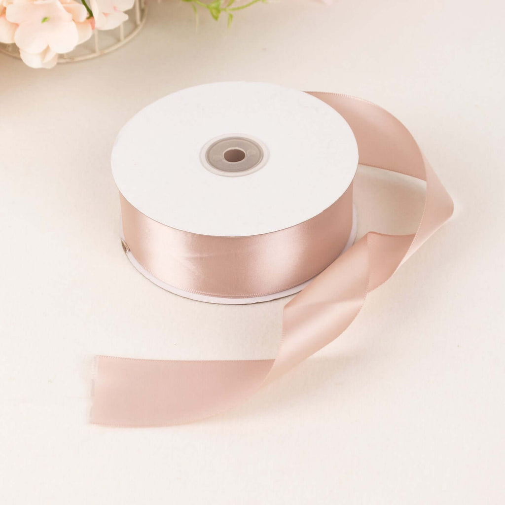50 Yards 1.5" Nude Single Face Decorative Satin Ribbon - Bell Racket Store