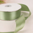 50 Yards 1.5" Sage Green Single Face Decorative Satin Ribbon - Bell Racket Store