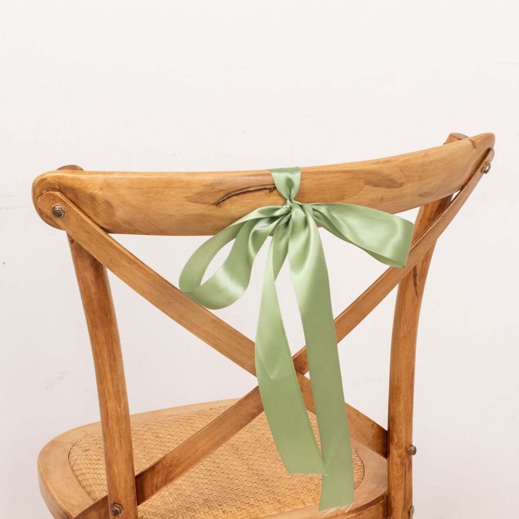50 Yards 1.5" Sage Green Single Face Decorative Satin Ribbon - Bell Racket Store