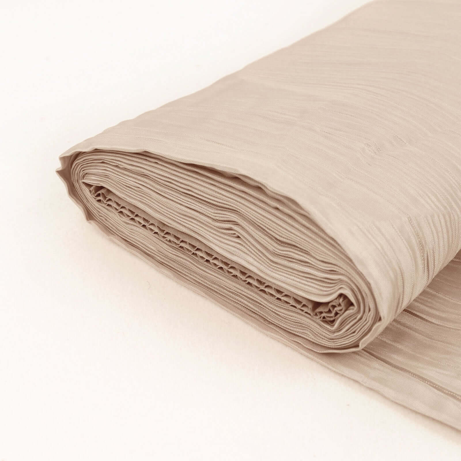 54"x10 Yards Beige Accordion Crinkle Taffeta Fabric Bolt - Bell Racket Store
