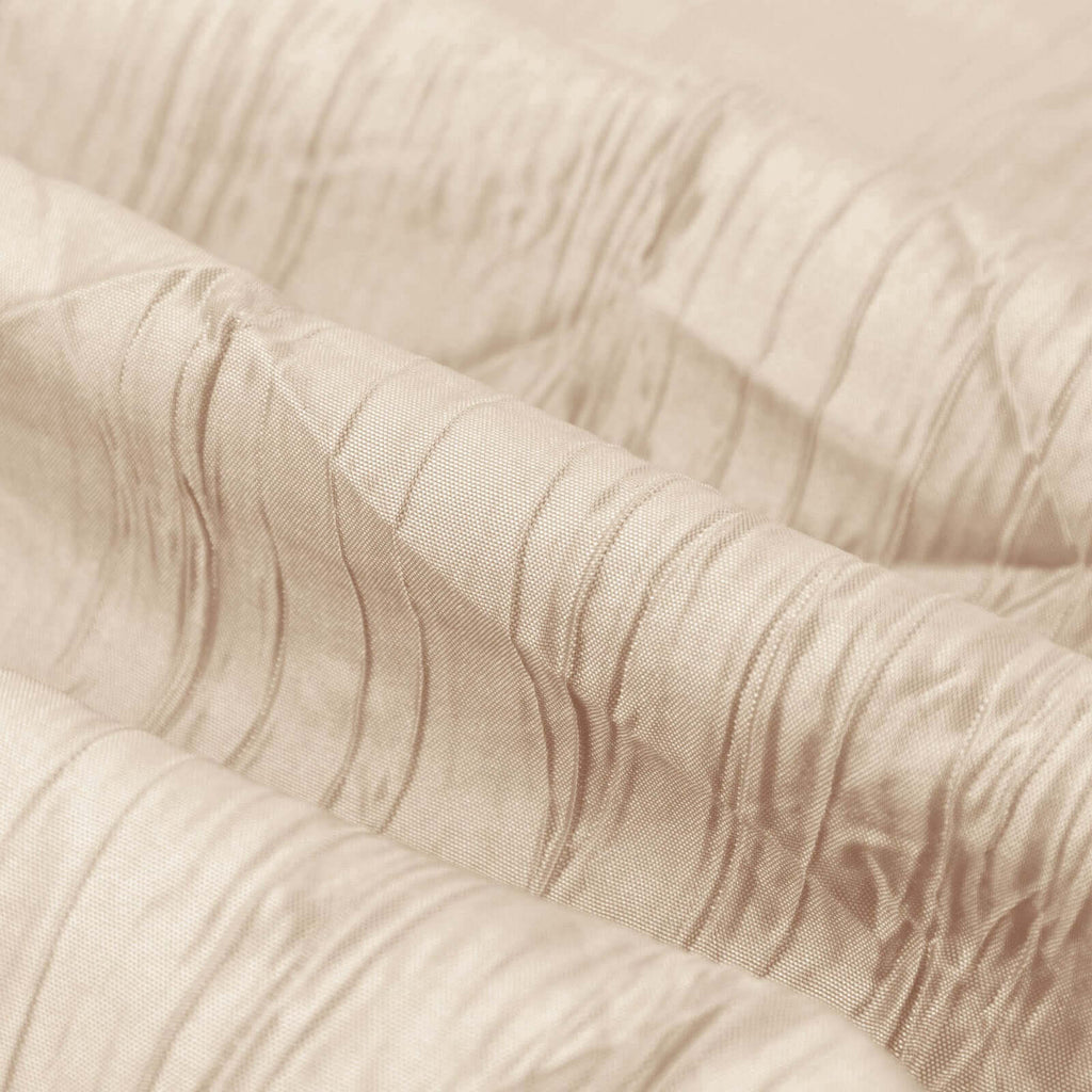 54"x10 Yards Beige Accordion Crinkle Taffeta Fabric Bolt - Bell Racket Store