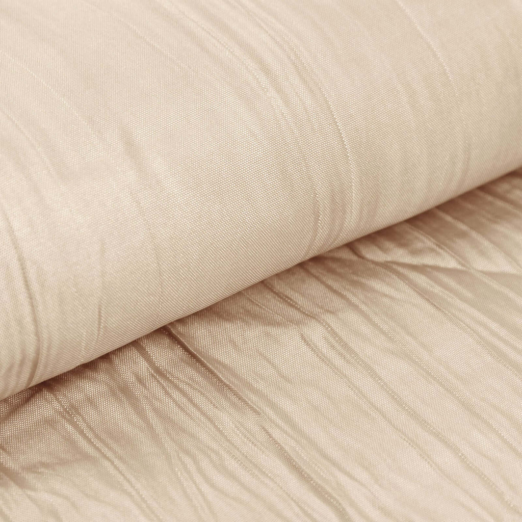 54"x10 Yards Beige Accordion Crinkle Taffeta Fabric Bolt - Bell Racket Store