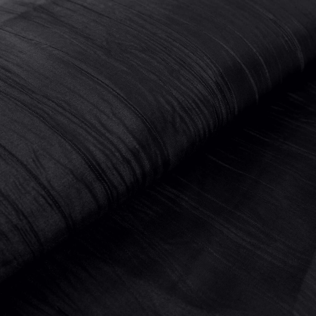 54"x10 Yards Black Accordion Crinkle Taffeta Fabric Bolt - Bell Racket Store