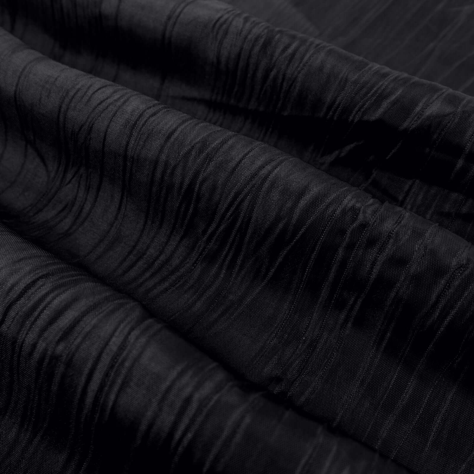 54"x10 Yards Black Accordion Crinkle Taffeta Fabric Bolt - Bell Racket Store