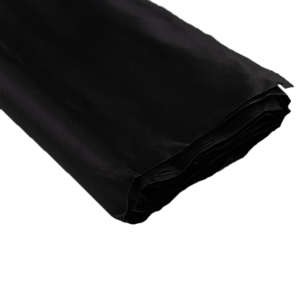 54"x10 Yards Black Lamour Satin Fabric Bolt, Heavy Matte Satin Fabric By The Yard - Bell Racket Store