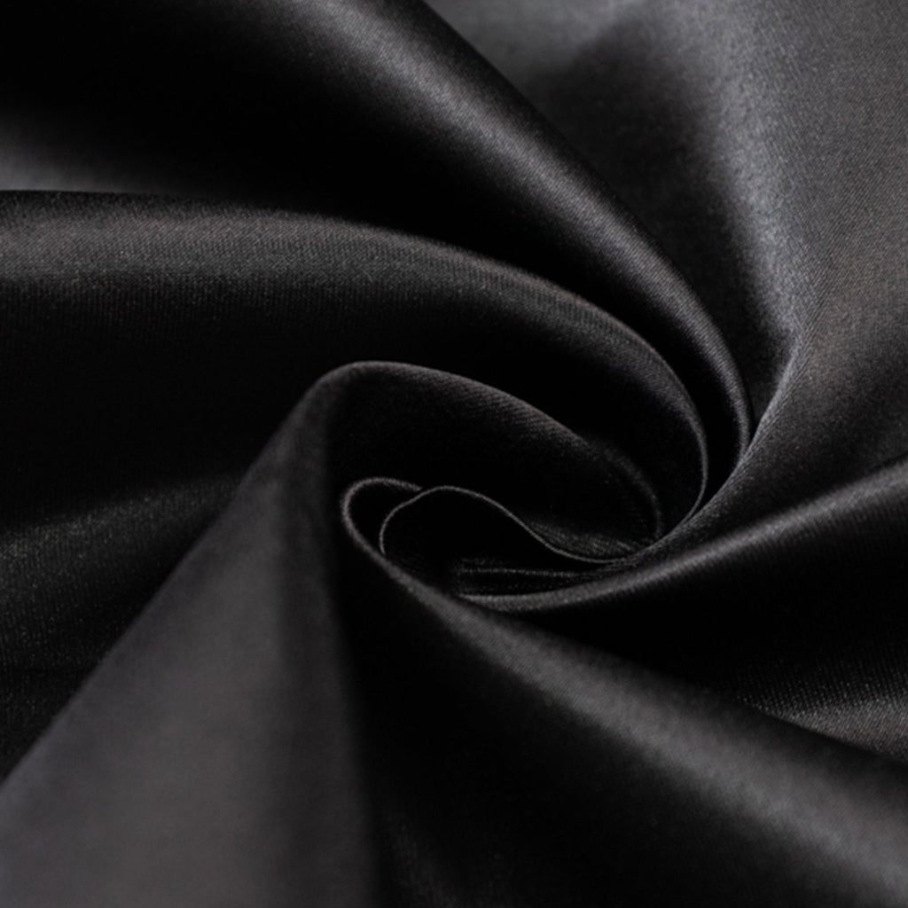 54"x10 Yards Black Lamour Satin Fabric Bolt, Heavy Matte Satin Fabric By The Yard - Bell Racket Store