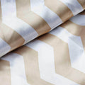 54"x10 Yards Champagne White Chevron Print Satin Fabric Roll, Zig Zag DIY Craft Fabric Bolt