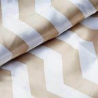 54"x10 Yards Champagne White Chevron Print Satin Fabric Roll, Zig Zag DIY Craft Fabric Bolt