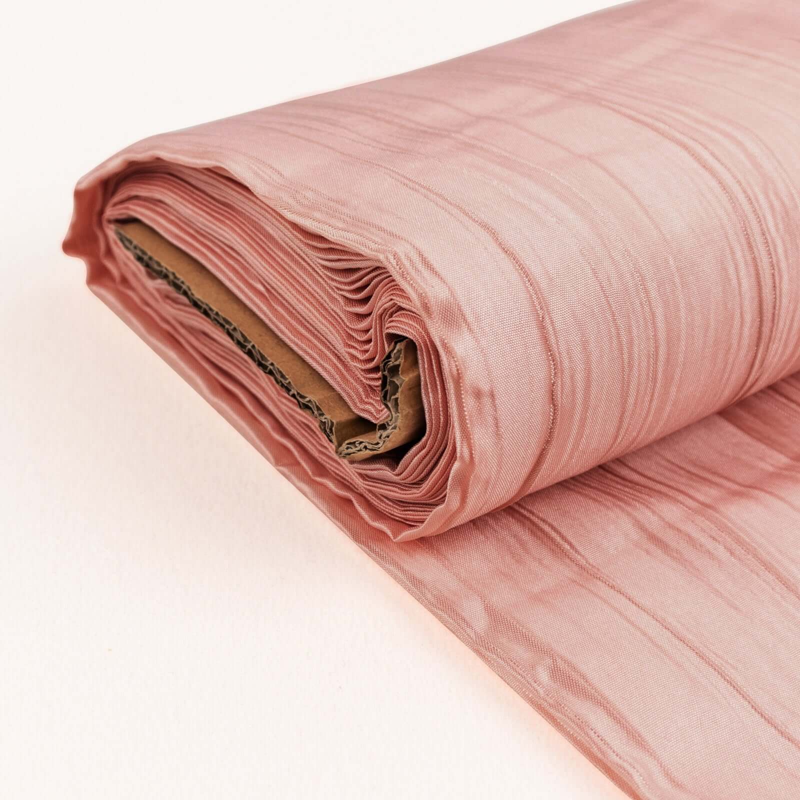 54"x10 Yards Dusty Rose Accordion Crinkle Taffeta Fabric Bolt - Bell Racket Store