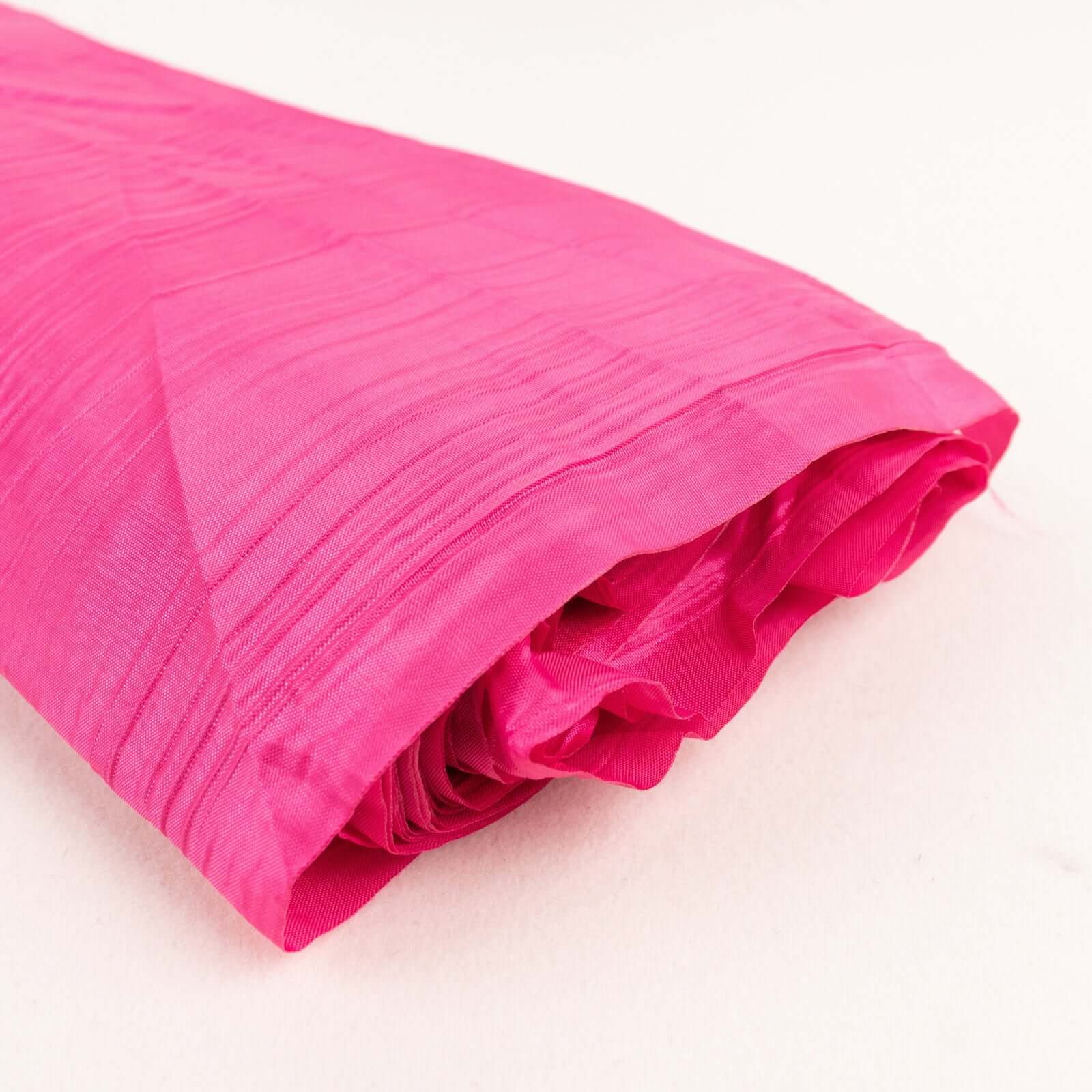 54"x10 Yards Fuchsia Accordion Crinkle Taffeta Fabric Bolt - Bell Racket Store