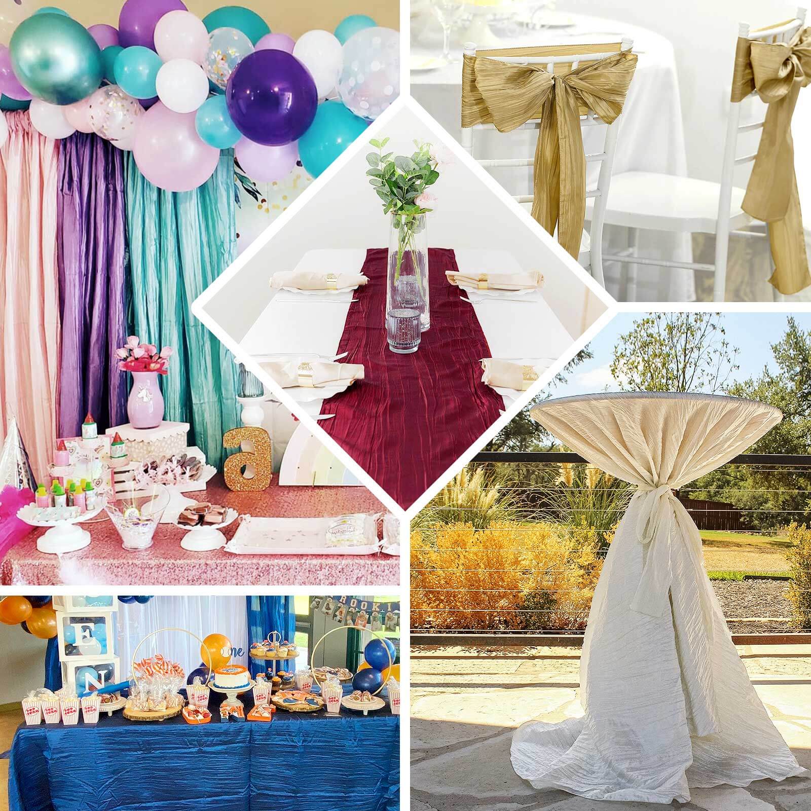 54"x10 Yards Hunter Emerald Green Accordion Crinkle Taffeta Fabric Bolt - Bell Racket Store