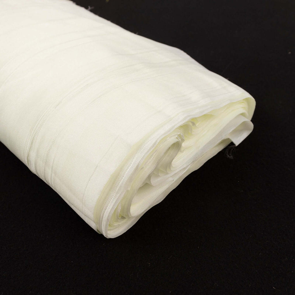54"x10 Yards Ivory Accordion Crinkle Taffeta Fabric Bolt - Bell Racket Store
