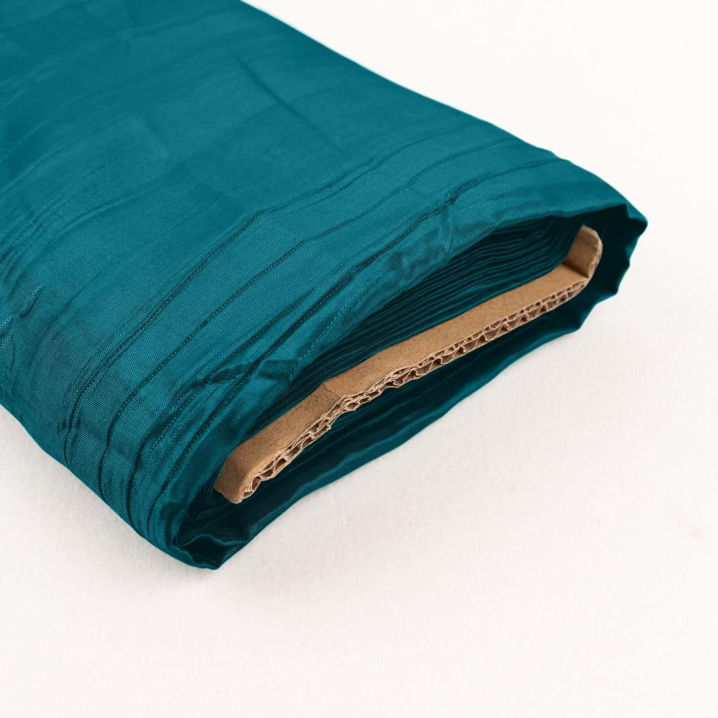 54"x10 Yards Peacock Teal Accordion Crinkle Taffeta Fabric Bolt - Bell Racket Store