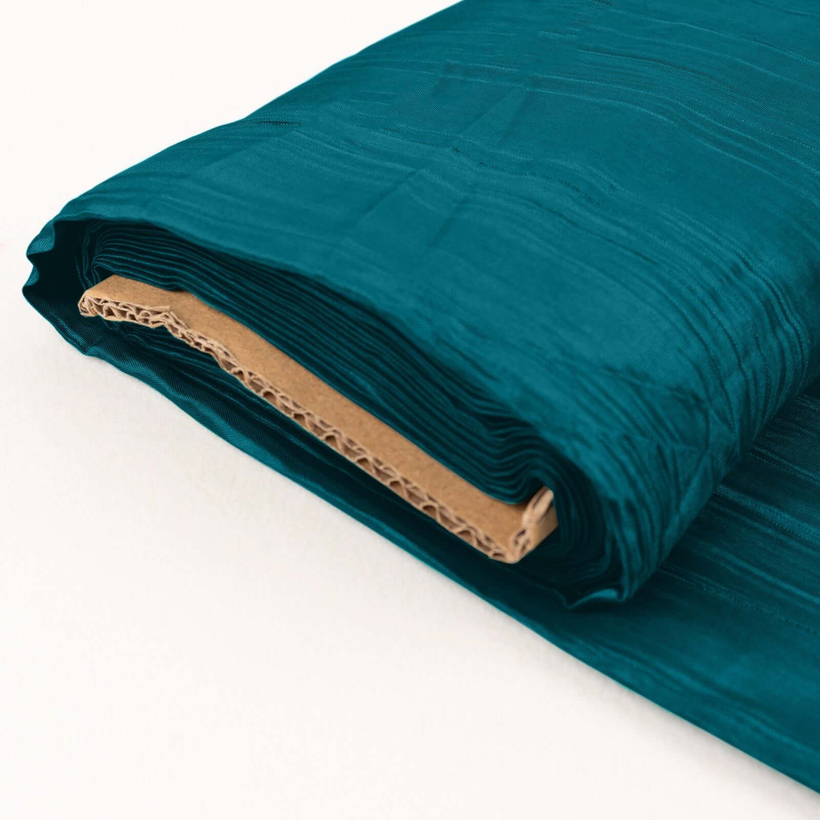 54"x10 Yards Peacock Teal Accordion Crinkle Taffeta Fabric Bolt - Bell Racket Store