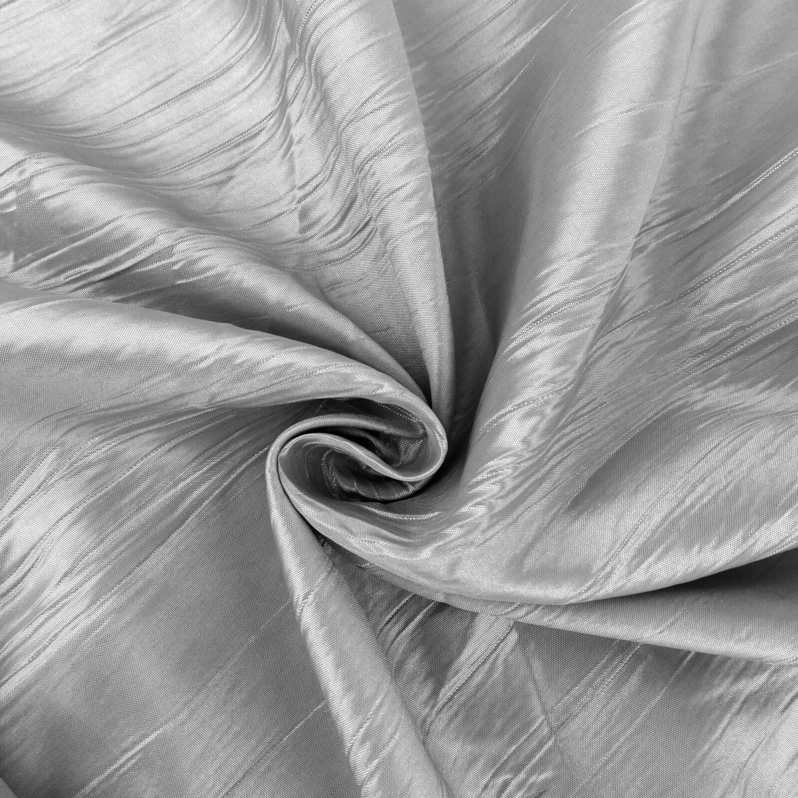 54"x10 Yards Silver Accordion Crinkle Taffeta Fabric Bolt - Bell Racket Store