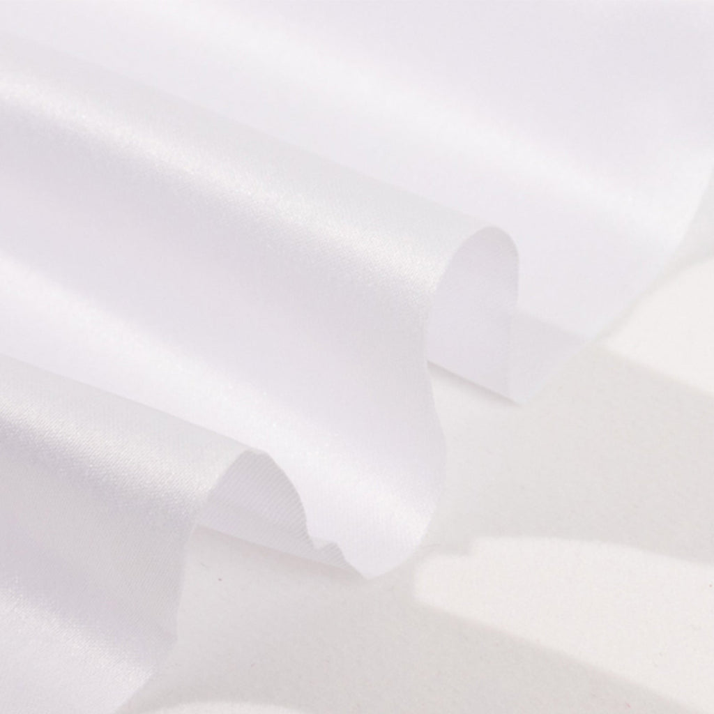 54"x10 Yards White Lamour Satin Fabric Bolt, Heavy Matte Satin Fabric By The Yard - Bell Racket Store