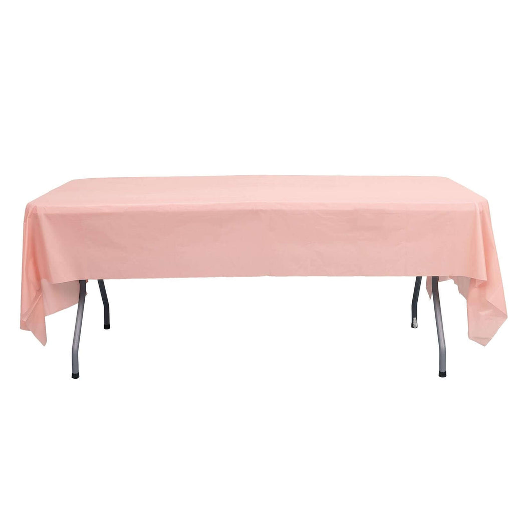 5-Pack Plastic Table Covers Blush Rectangle - Reliable PVC Disposable Covers for Gatherings 54"x108"
