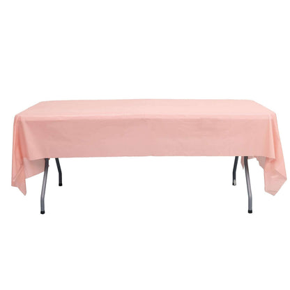5-Pack Plastic Table Covers Blush Rectangle - Reliable PVC Disposable Covers for Gatherings 54"x108"