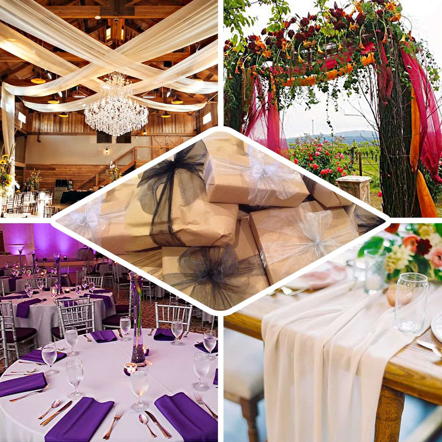 54"x10yd Black Solid Sheer Chiffon Fabric Bolt, DIY Voile Drapery Fabric - NestOCart